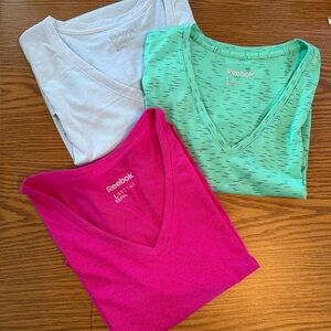 Reebok Women’s 3 pc Bundle Workout Tees - Mint, Fuchsia & Light Blue